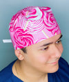 Pink Lollipops Candy Unisex Food Scrub Cap
