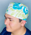 Blue Roses Floral Design Unisex Cute Scrub Cap