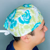 Blue Roses Floral Design Unisex Cute Scrub Cap