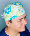 Blue Roses Floral Design Unisex Cute Scrub Cap