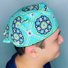 Turquoise Arabesque Mandala Floral Design Unisex Cute Scrub Cap