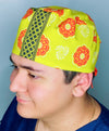 Orange & Lime Mandala Floral Design Unisex Cute Scrub Cap