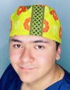 Orange & Lime Mandala Floral Design Unisex Cute Scrub Cap
