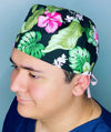 Pink Hibiscus Hawaiian Flowers Floral Design Unisex Cute Scrub Cap