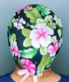 Pink Hibiscus Hawaiian Flowers Floral Design Unisex Cute Scrub Cap