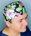 Pink Hibiscus Hawaiian Flowers Floral Design Unisex Cute Scrub Cap