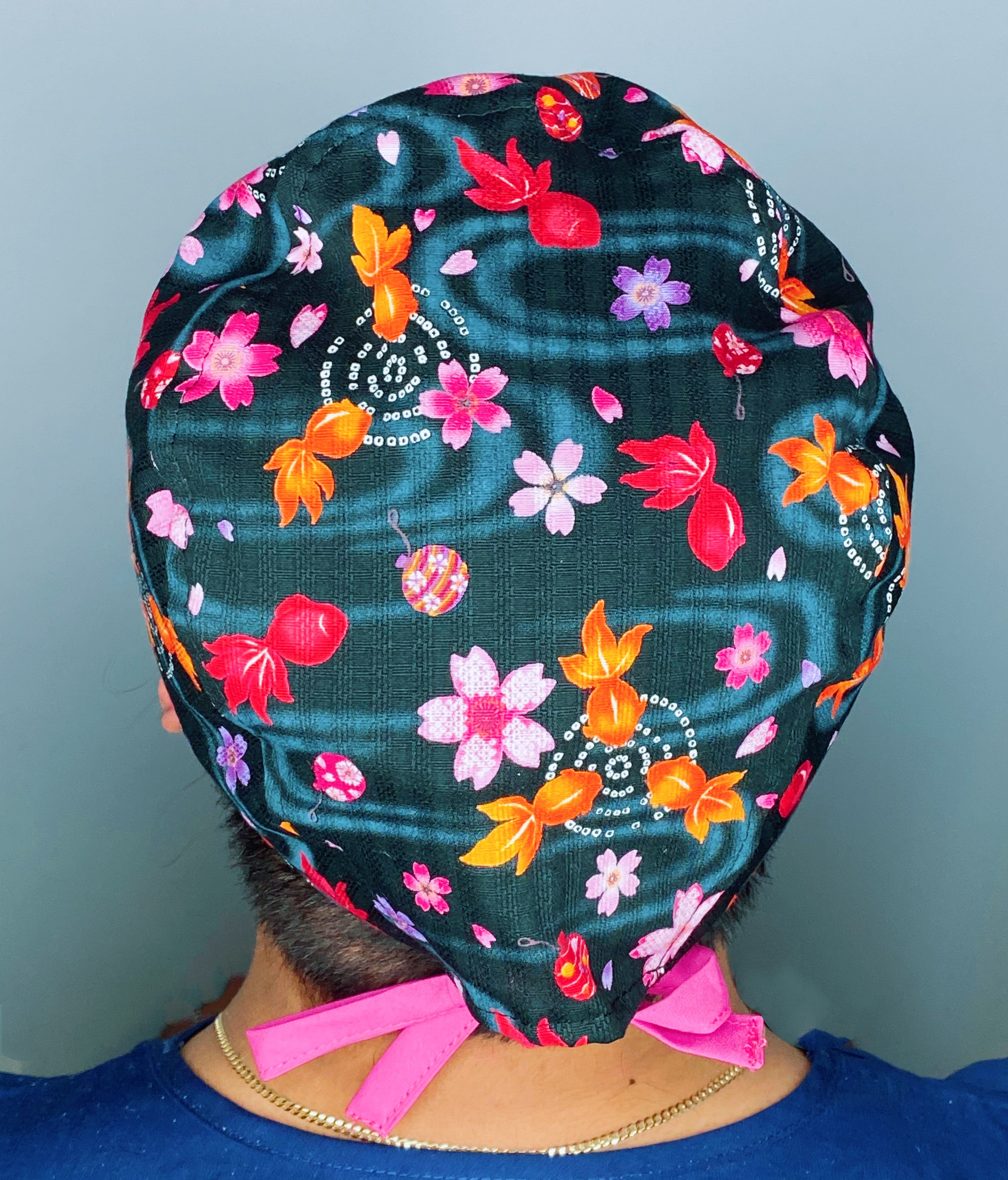 Japanese Inspired Pond Fish Unisex Animal Scrub Cap