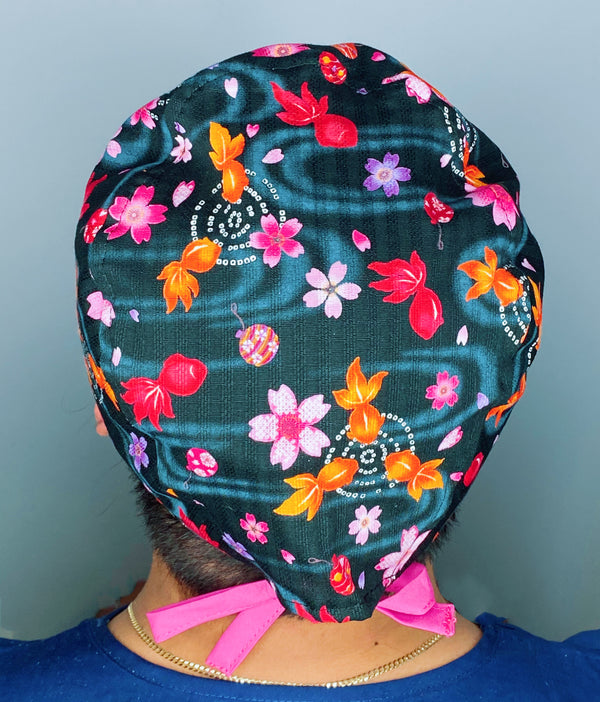 Japanese Inspired Pond Fish Unisex Animal Scrub Cap