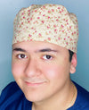 Small Flowers on Beige Floral Design Unisex Cute Scrub Cap
