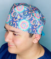 Colorful Arabesque Mandala Floral Design Unisex Cute Scrub Cap
