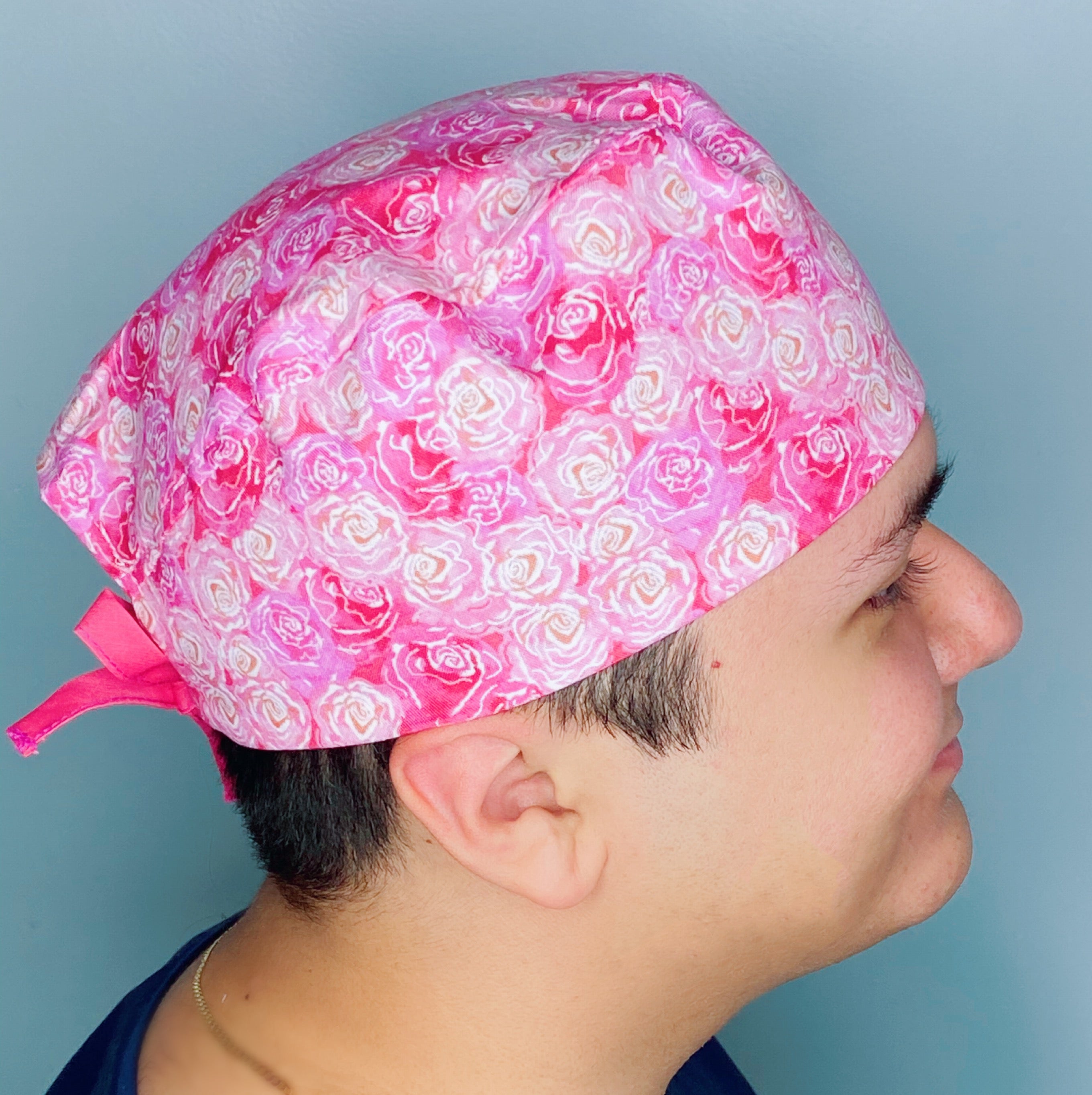 Beautiful Pink Roses Floral Design Unisex Cute Scrub Cap