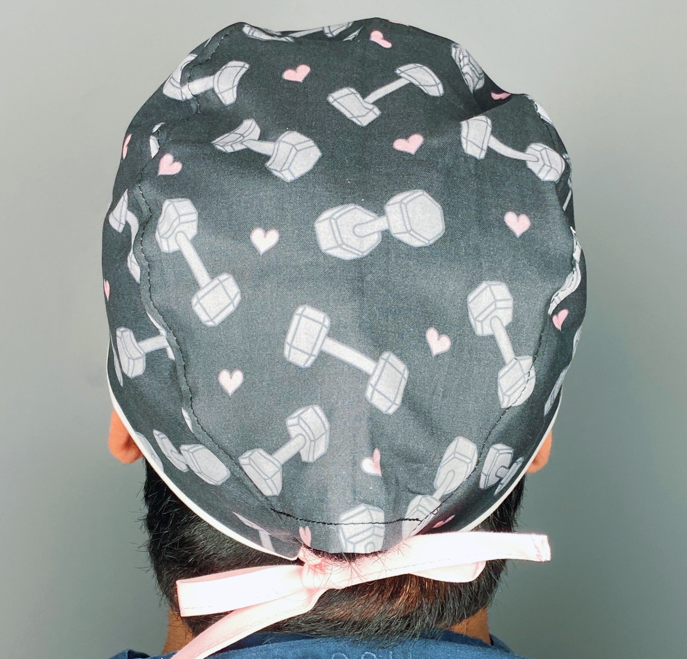 Weights & Hearts on Dark Grey Unisex Sport Scrub Cap