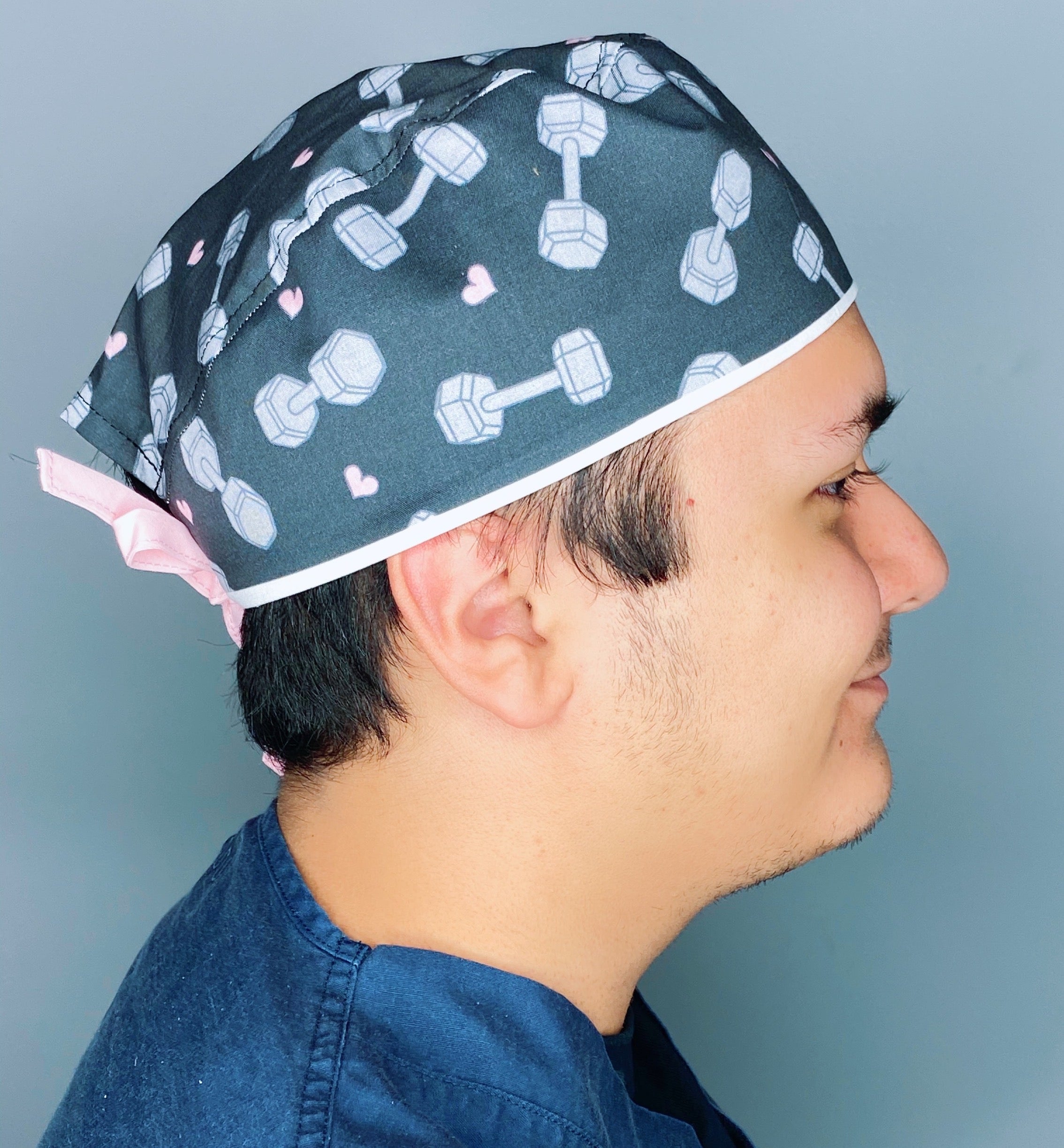 Weights & Hearts on Dark Grey Unisex Sport Scrub Cap