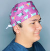 Cats Wearing Scrubs Funny Unisex Medical Theme Scrub Cap