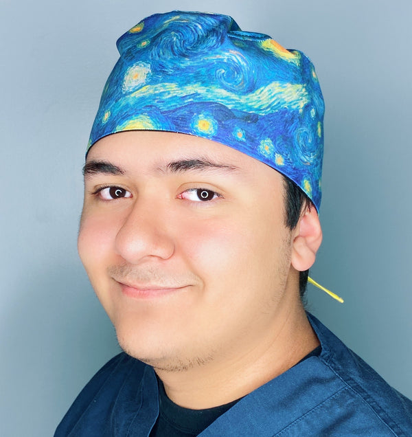 Starry Night Vincent Van Gogh Famous Painting Unisex Geek Scrub Cap
