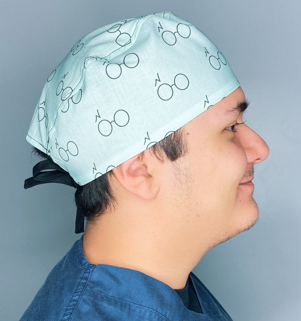 Harry's Glasses & Scar HP Famous Wizard Movie Unisex Geek Scrub Cap