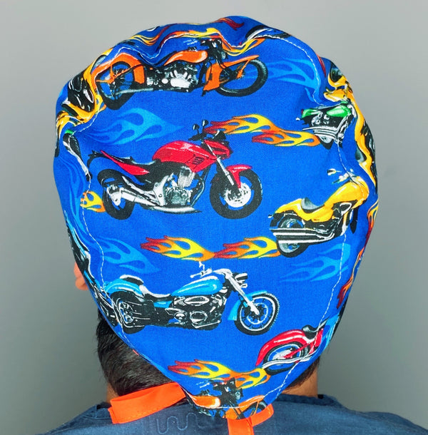 Motorcycles & Flames Unisex Sport Scrub Cap
