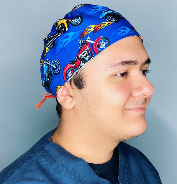 Motorcycles & Flames Unisex Sport Scrub Cap