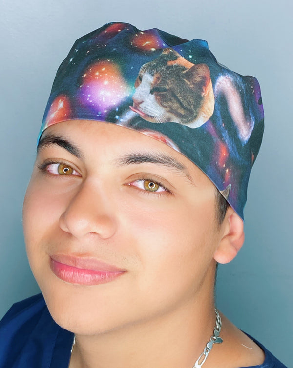 Galaxy Cats Funny Cats Unisex Animal Scrub Cap