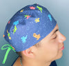 Astronaut Dinosaurs in Space Prints Unisex Animal Scrub Cap