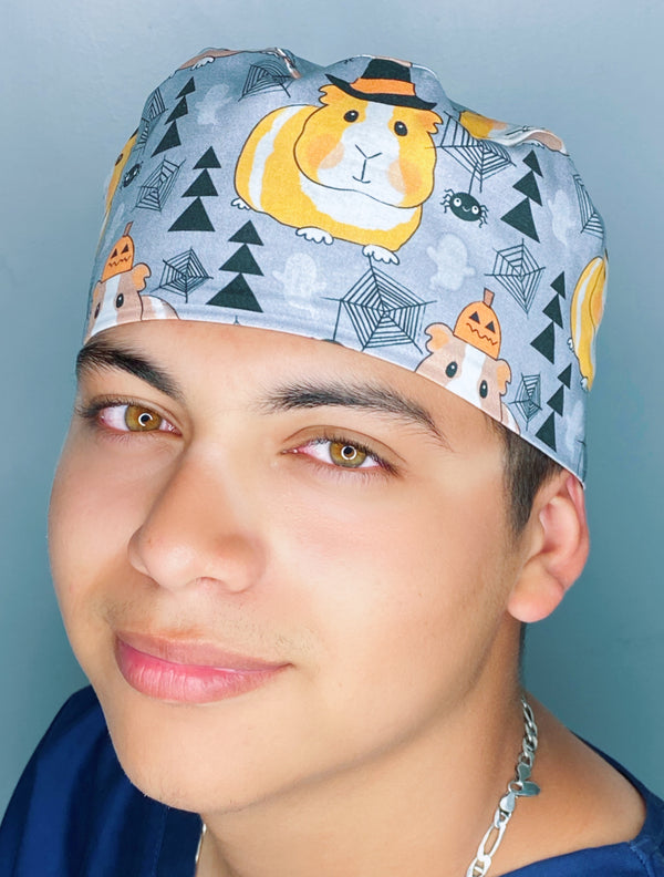 Guinea Pig Halloween themed Unisex Holiday Scrub Cap