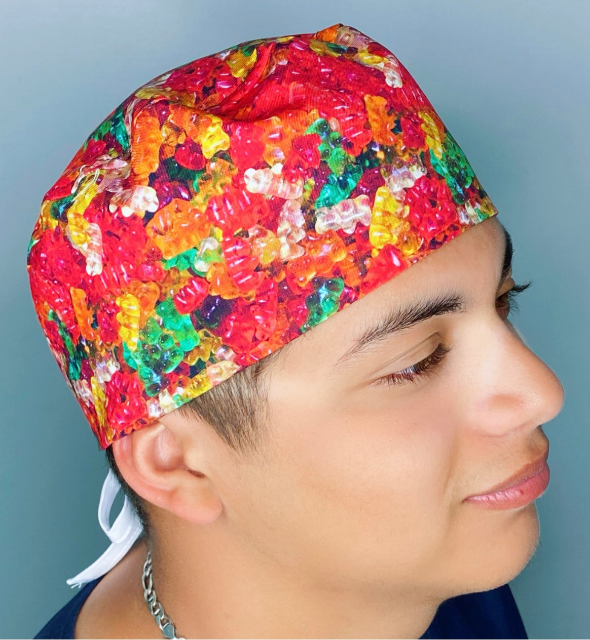 Colorful Gummy Bears Candy Unisex Food Scrub Cap
