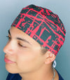 Red Paint Spatter on Black Design Unisex Cute Scrub Cap