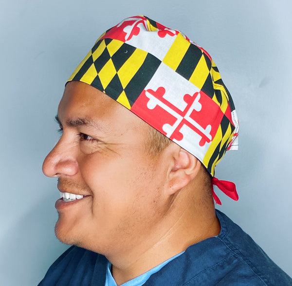 Maryland State Flag Unisex Geek Scrub Cap