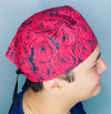 Beautiful Red Roses Floral Design Unisex Cute Scrub Cap