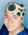 Sun Flowers All Over Floral Design Unisex Cute Scrub Cap