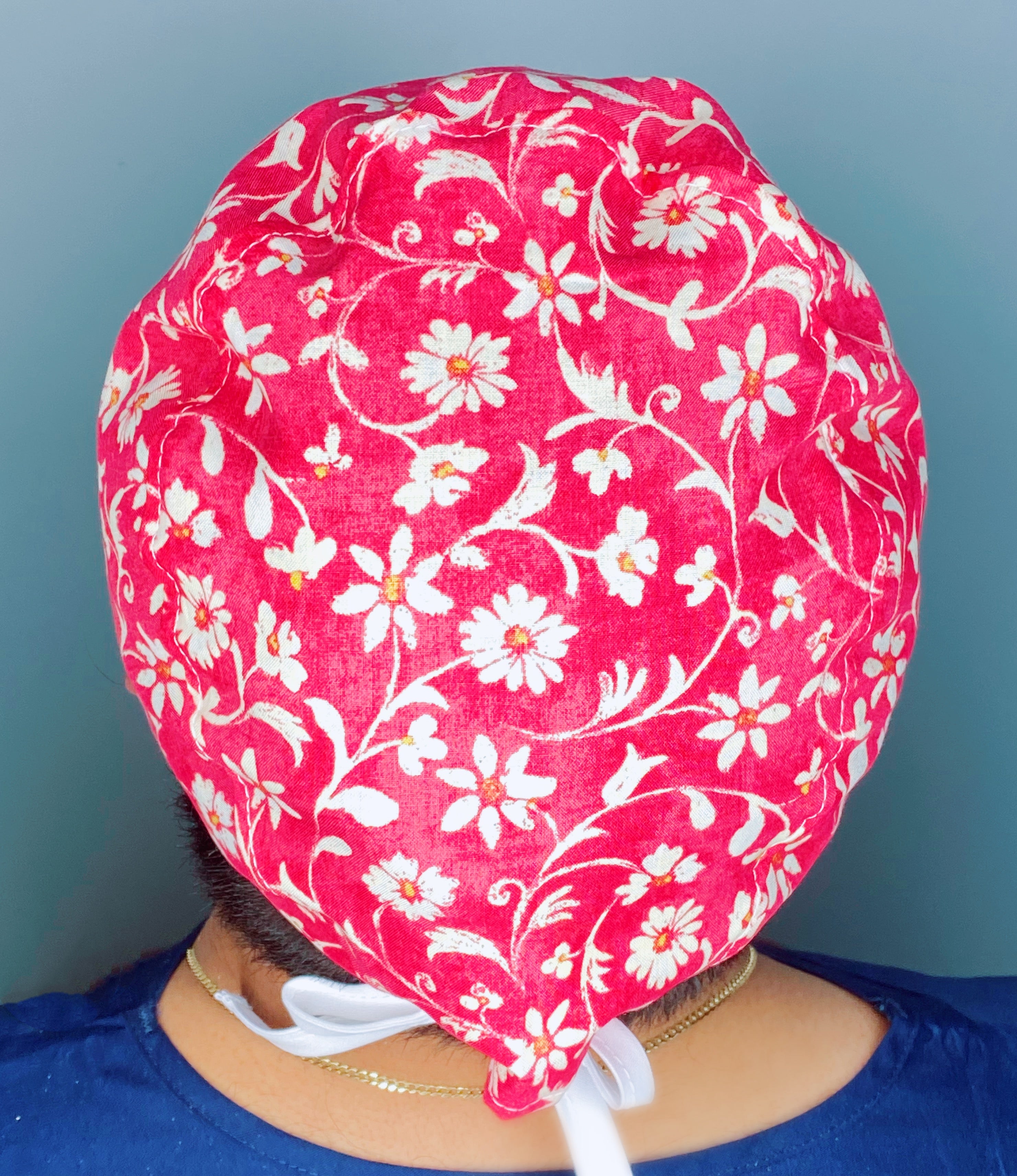 Coral Arabesque Mandala Floral Design Unisex Cute Scrub Cap