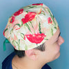 Red Roses Floral Design Unisex Cute Scrub Cap