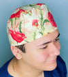 Red Roses Floral Design Unisex Cute Scrub Cap
