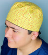 Small Circles Polka Dots on Yellow Unisex Fancy Scrub Cap
