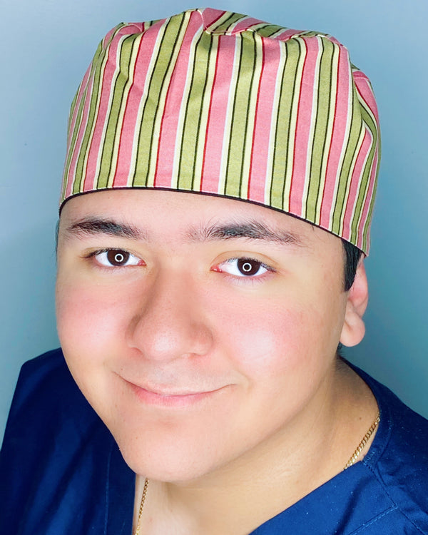Neutral Color Pastel Stripes Unisex Cute Scrub Cap