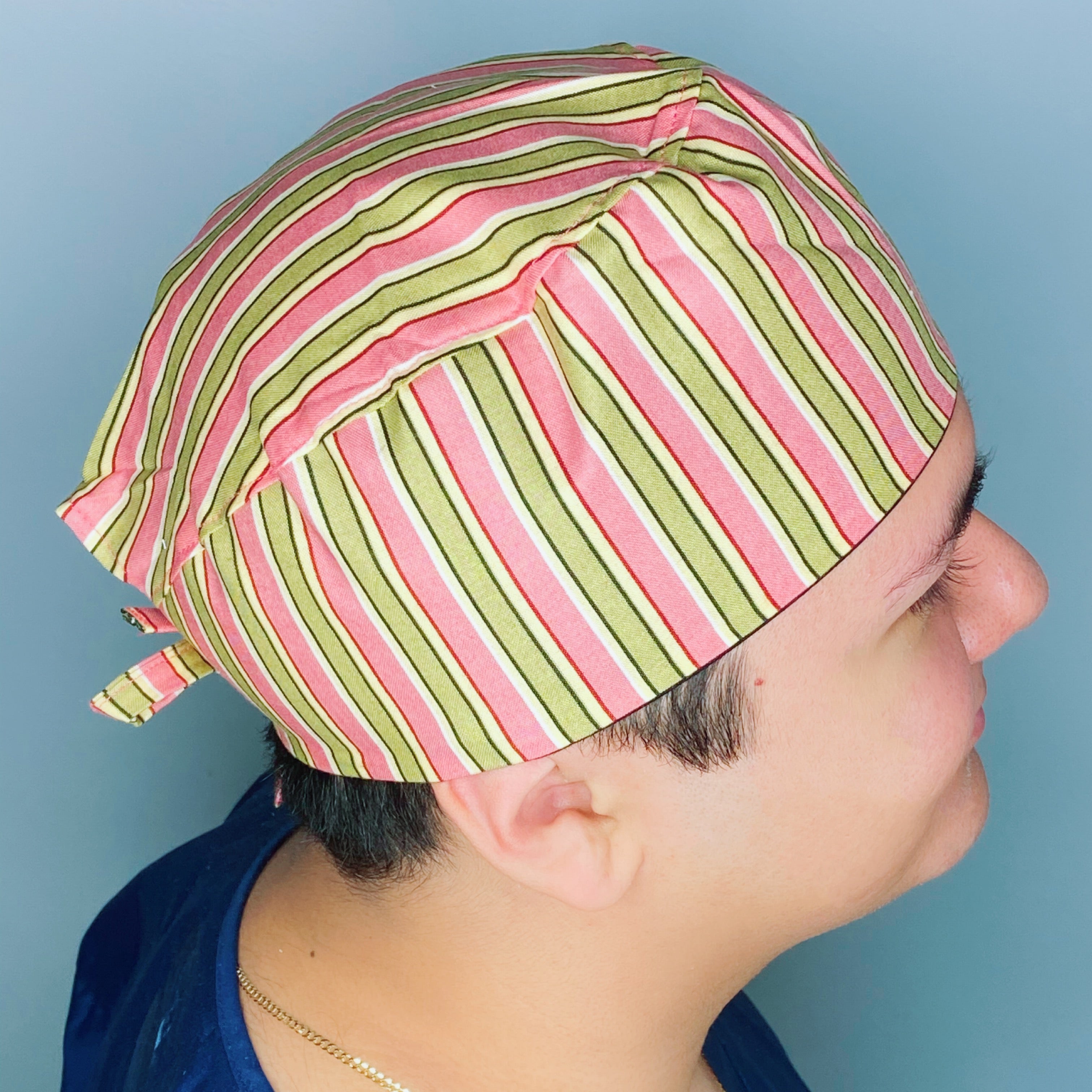 Neutral Color Pastel Stripes Unisex Cute Scrub Cap