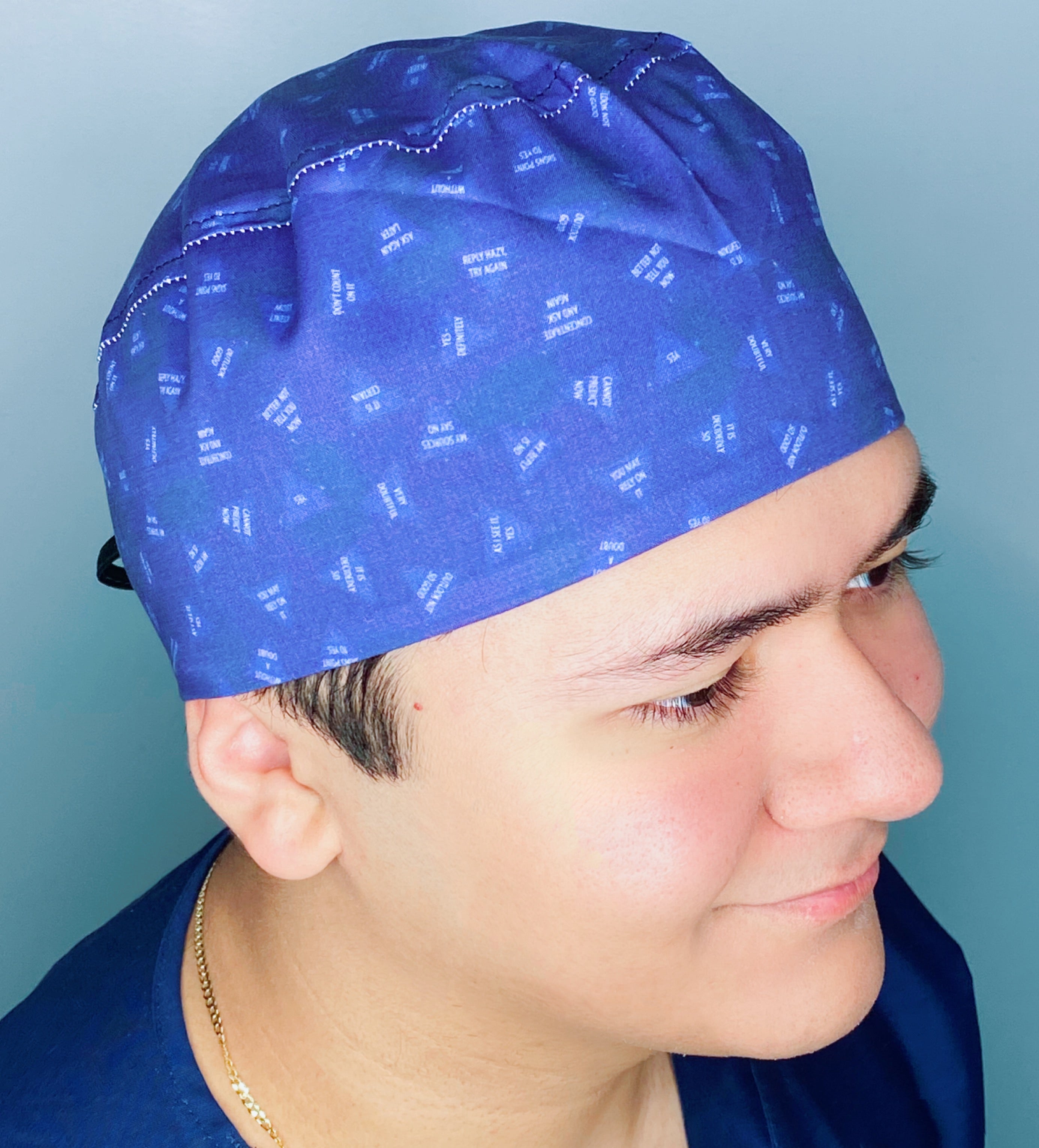 Magic 8 Ball Design Unisex Fancy Scrub Cap