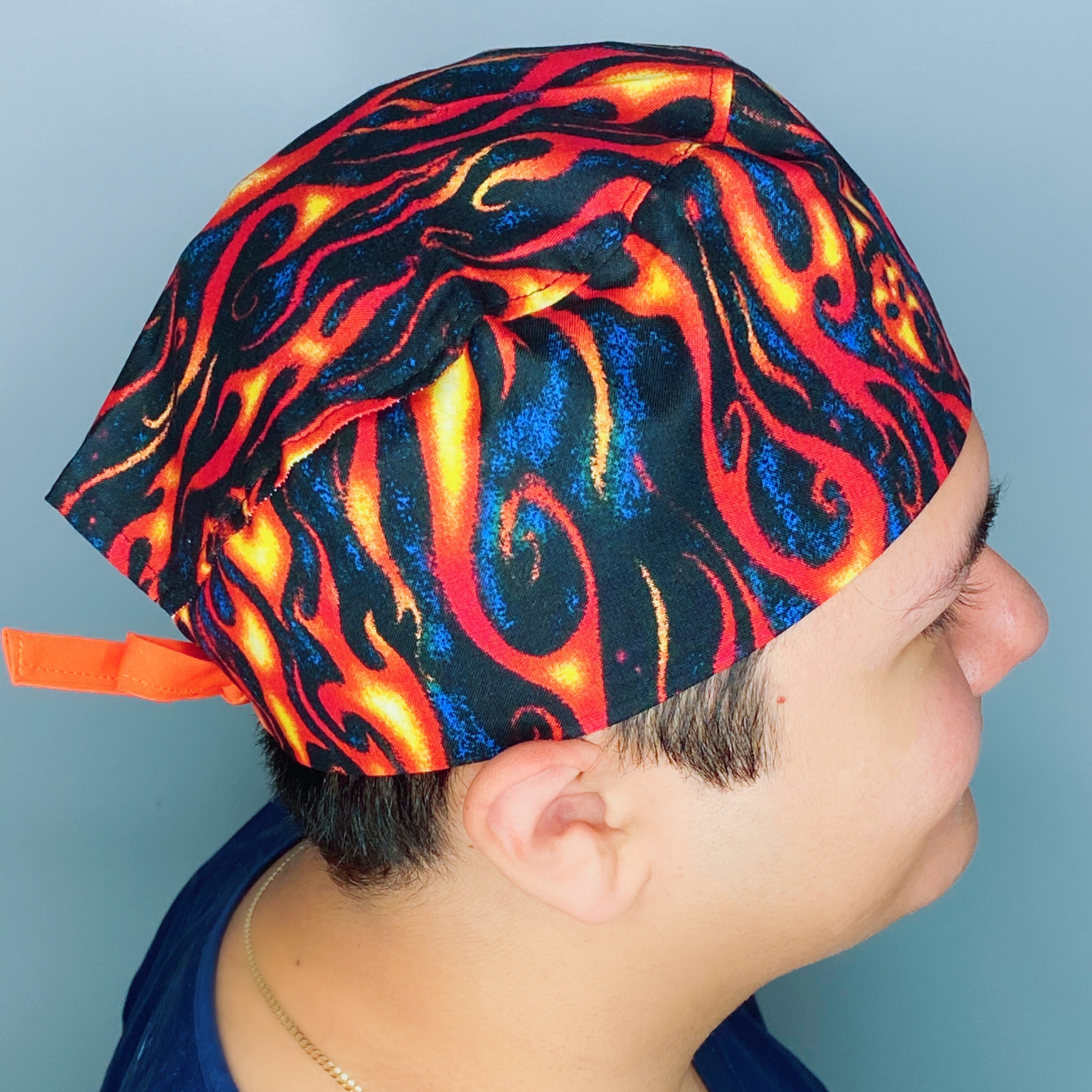 Bright Flames Design Unisex Cute Scrub Cap