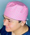 Pink Hexagon Shapes Arabesque Mandala Floral Design Unisex Cute Scrub Cap