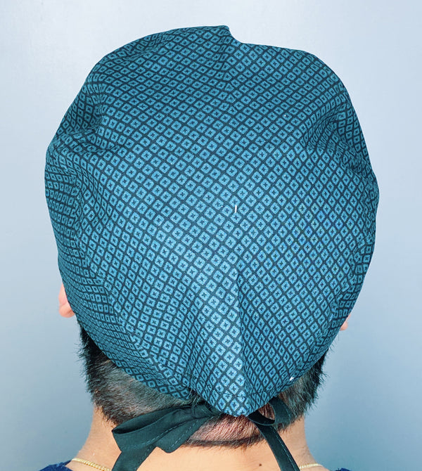 Small Geometric Shapes Dark Grey & Black Unisex Fancy Scrub Cap