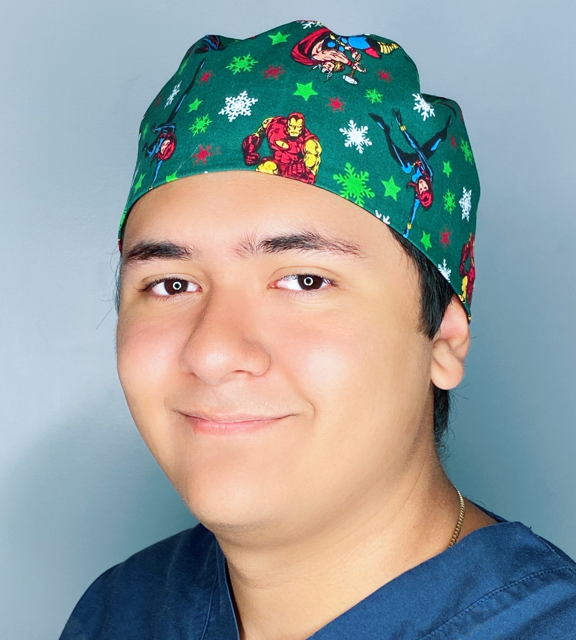 Earth's Mightiest Heroes Christmas/Winter themed Unisex Holiday Scrub Cap
