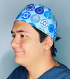 Hanukkah Menorah Star of David Jewish themed Unisex Holiday Scrub Cap