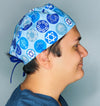 Hanukkah Menorah Star of David Jewish themed Unisex Holiday Scrub Cap