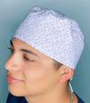 Lavender White Diamond Geometric Shape Design Unisex Cute Scrub Cap
