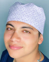 Lavender White Diamond Geometric Shape Design Unisex Cute Scrub Cap