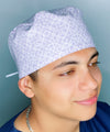 Lavender White Diamond Geometric Shape Design Unisex Cute Scrub Cap
