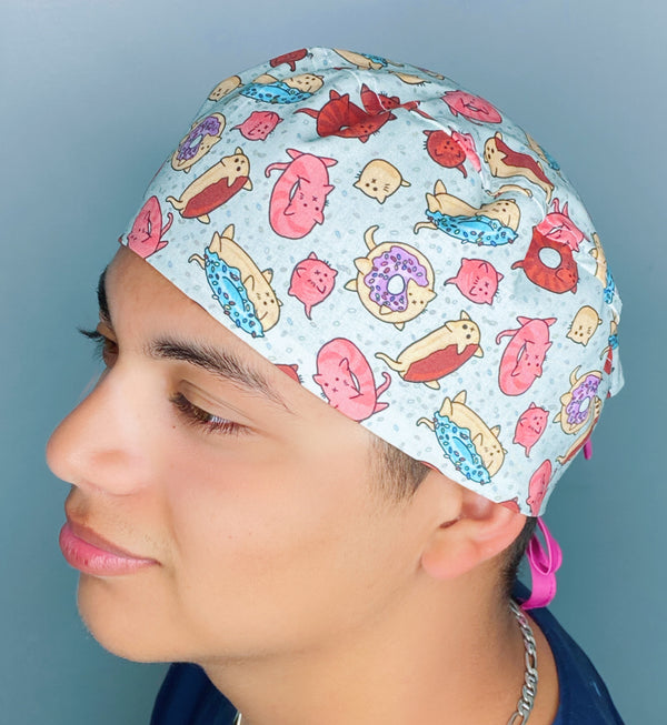 Donut Cats Unisex Animal Scrub Cap