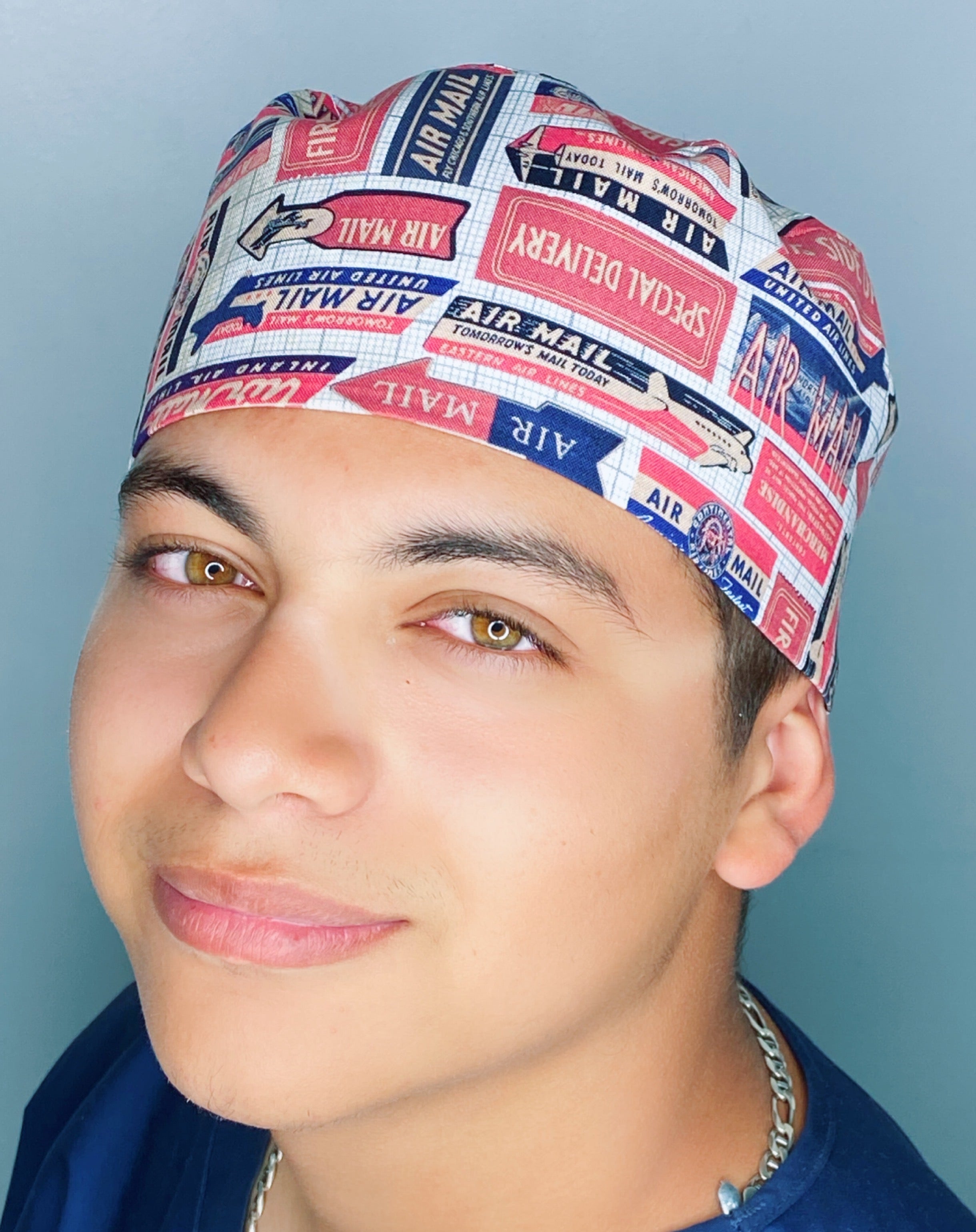 Air Mail Special Delivery Design Unisex Cute Scrub Cap