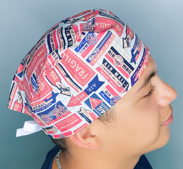 Air Mail Special Delivery Design Unisex Cute Scrub Cap