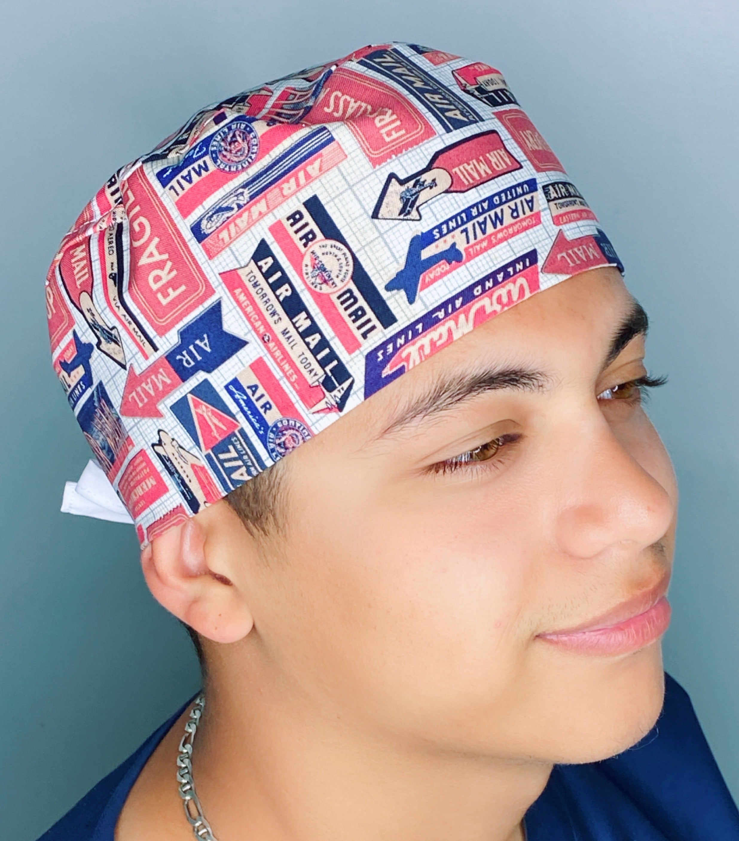 Air Mail Special Delivery Design Unisex Cute Scrub Cap